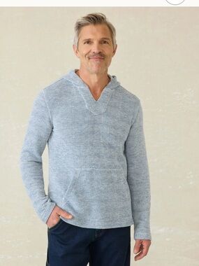Faherty Light GRAY Men's Hooded Sweater (actual pic later)